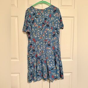 LOFT | Blue Floral Dress (Size 14)